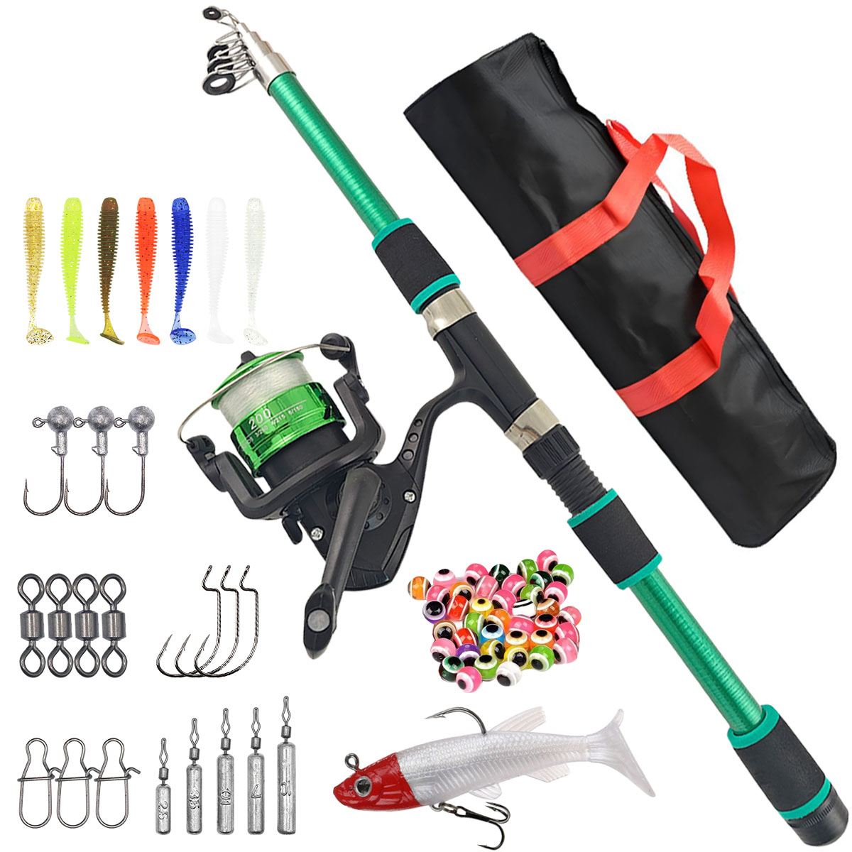 Fishing Equipment Online - Spinning Fishing Rod Reel Combo Full