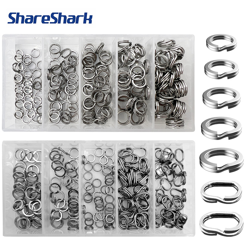 Fishing Equipment Gear - ShareShark 200pcs/box High-Strength Stainless Steel Split