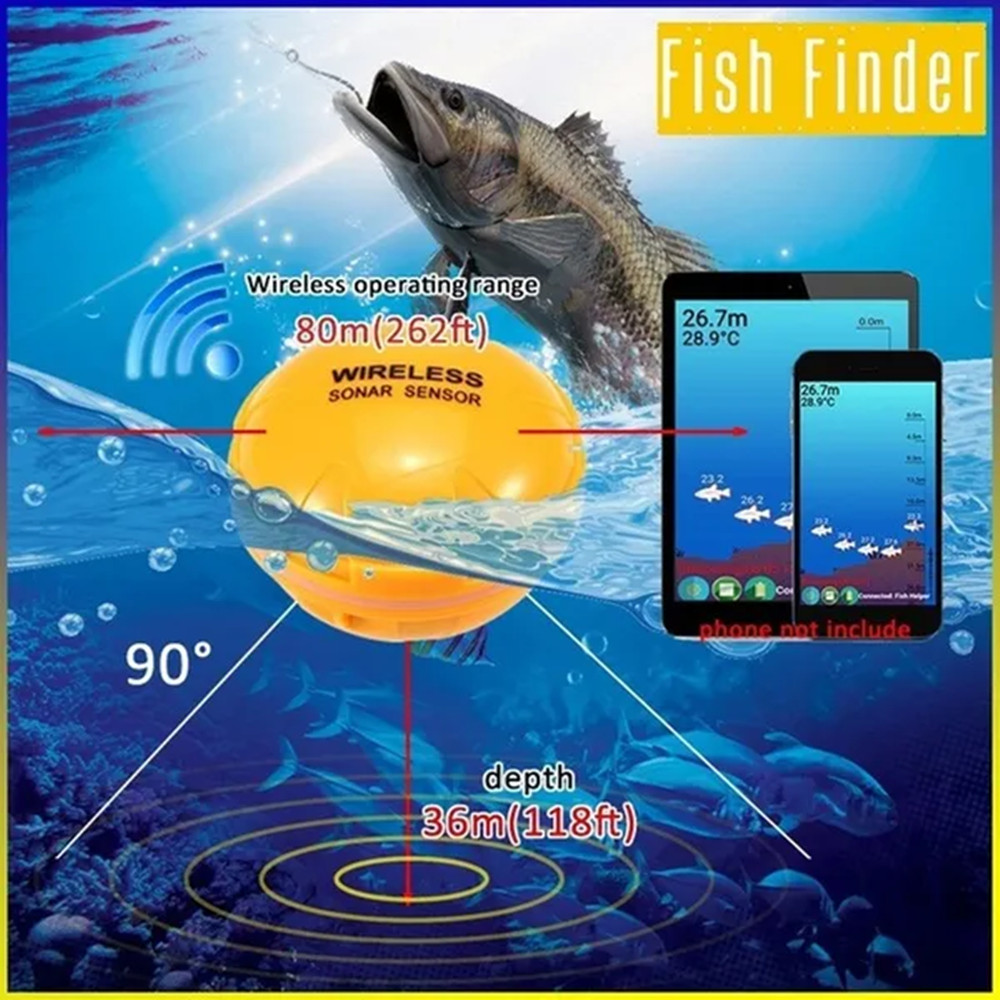 Smart Sonar Fish Finder Wirele - đánh giá và giá Fishing Equipment English