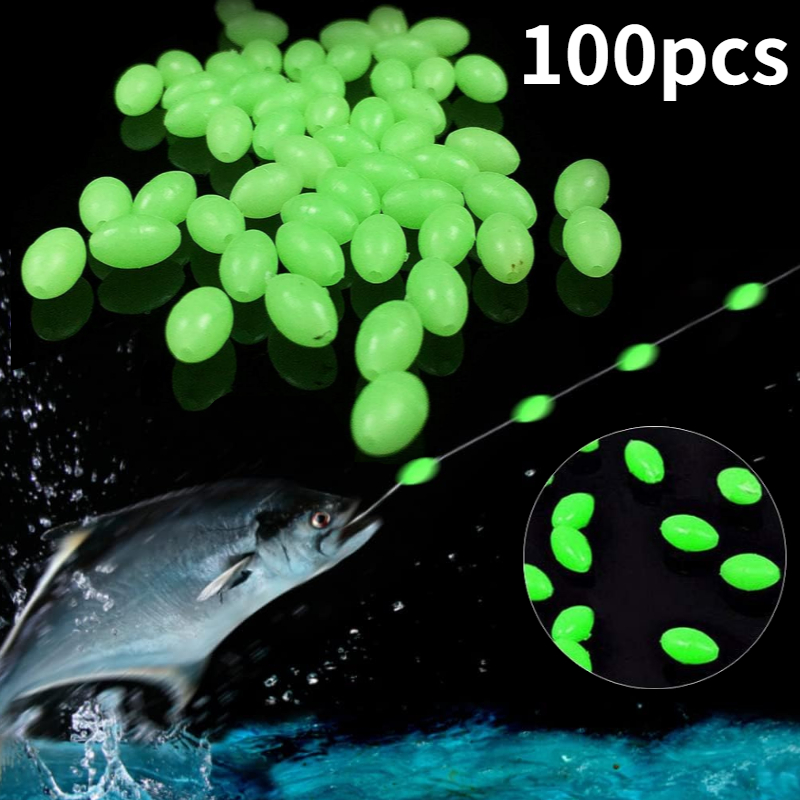 100pcs/lot Oval Night Luminous - đánh giá và giá Fishing Equipment Tackle