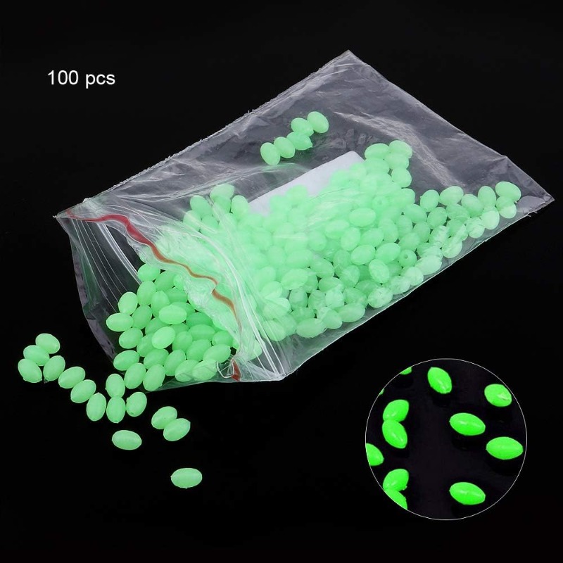 100pcs/lot Oval Night Luminous - đánh giá và giá Fishing Equipment Tackle