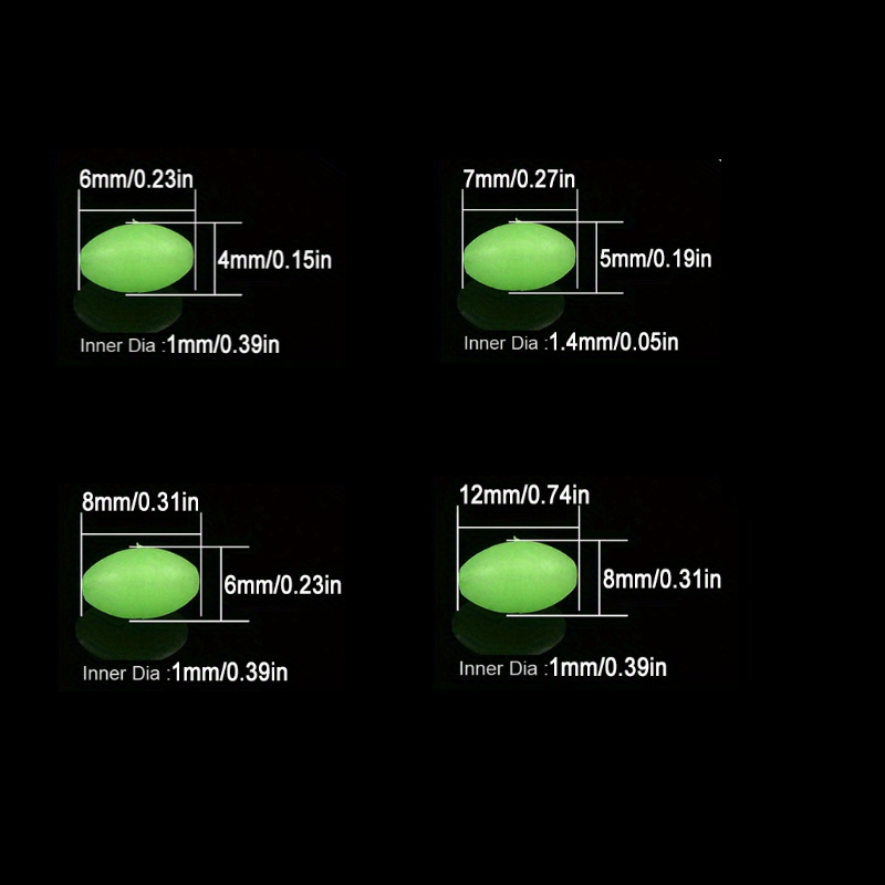 100pcs/lot Oval Night Luminous - đánh giá và giá Fishing Equipment Tackle