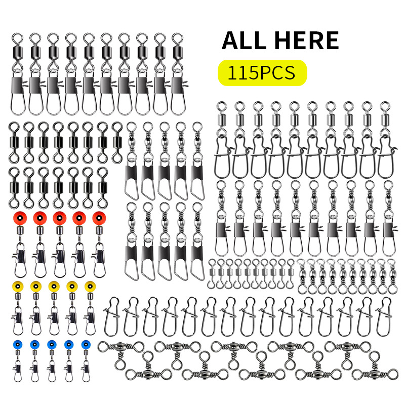 115pcs Fishing Swivel Connecto - đánh giá và giá Tackle Box