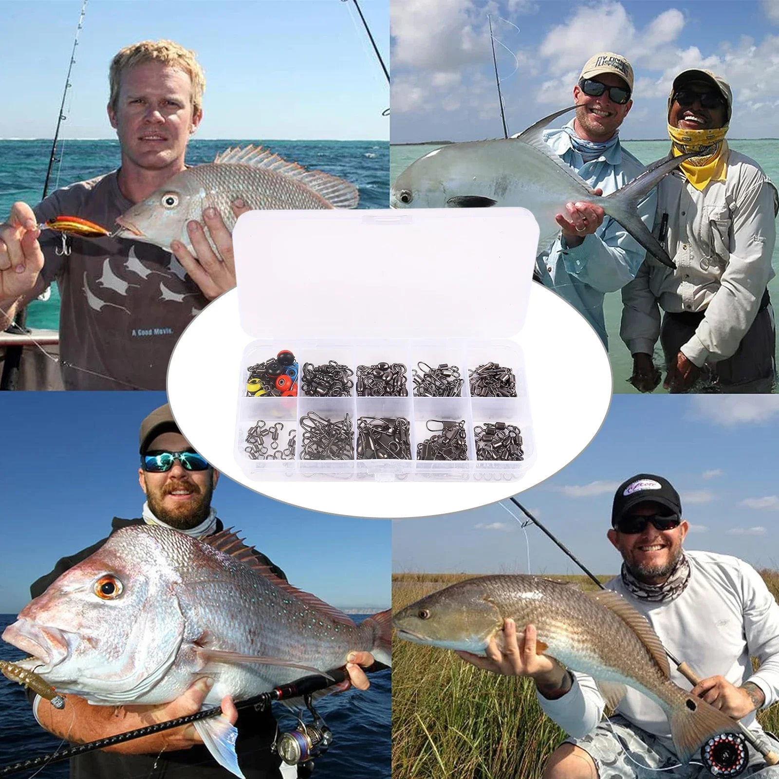 115pcs Fishing Swivel Connecto - đánh giá và giá Tackle Box
