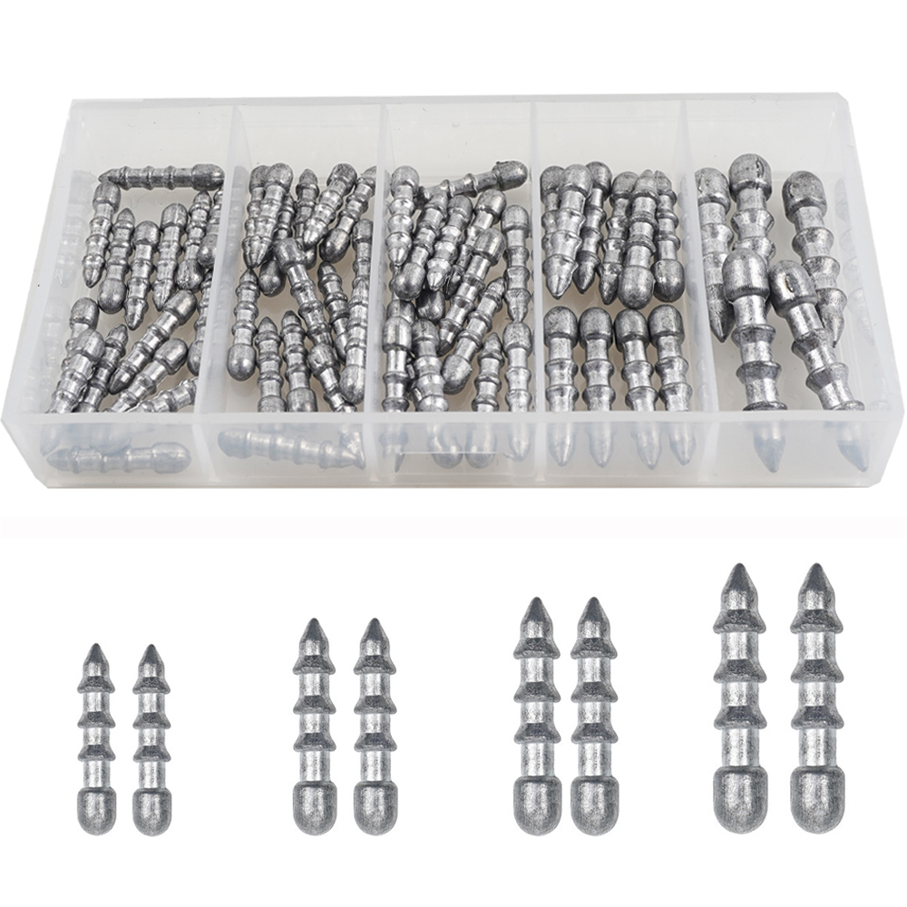 60PCS Nail weights Worm Fishin - đánh giá và giá Fishing Equipment Tackle