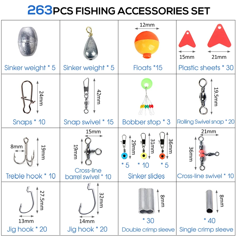 263pcs Outdoor Fishing Accesso - đánh giá và giá Tackle Box