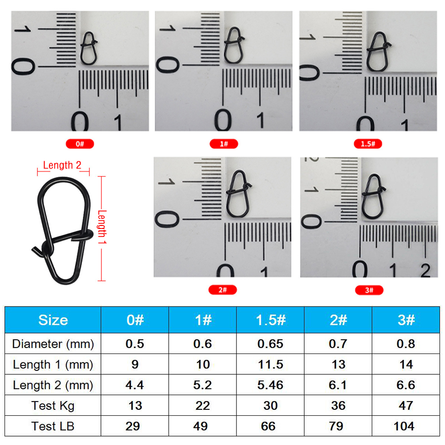 50Pcs Crankbait Snaps Stainles - đánh giá và giá Fishing Quest