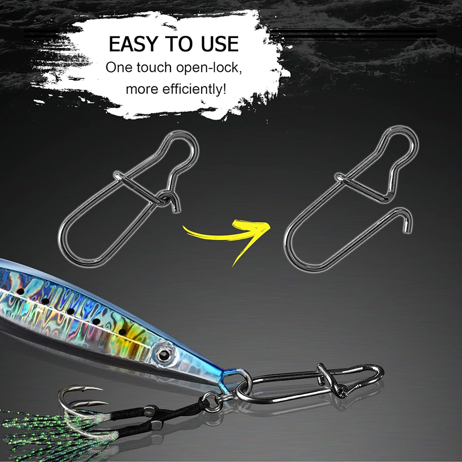50Pcs Crankbait Snaps Stainles - đánh giá và giá Fishing Quest