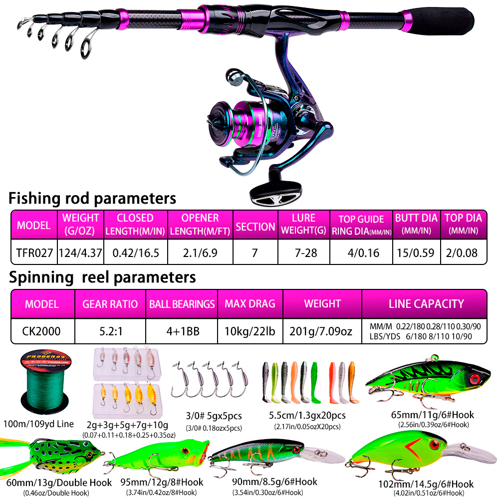 PROBEROS 2.1m Baitcasting/Spin - đánh giá và giá Fishing Equipment Online